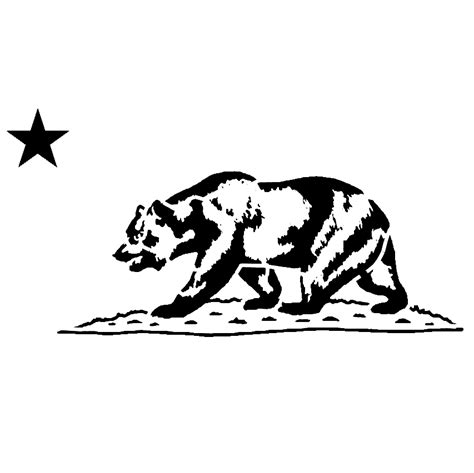 California Bear State Flag Stencil | SP Stencils | California bear tattoos, California bear ...