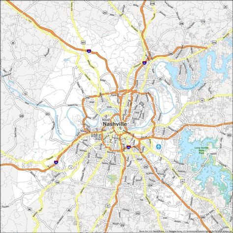 Nashville Map, Tennessee - GIS Geography