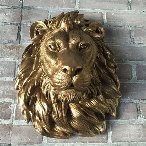 Hot Sale Bronze Wall Mounted Metal Wall Lion Head Sculpture For Home ...