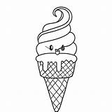 Ice Cream Cone Coloring Page sketch template
