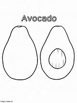 Avocado And A Half 1 coloring Page sketch template