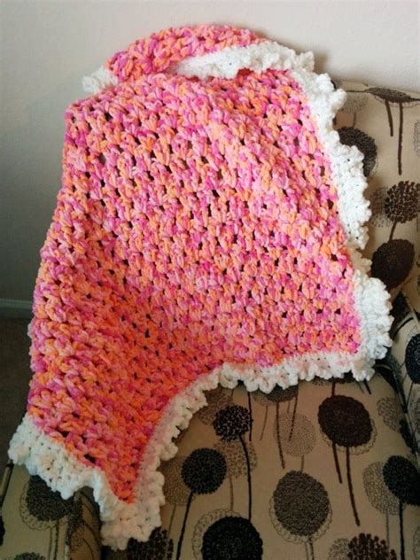 Crochet Chenille Baby Blanket, Baby Afghan, Baby Throw Blanket, Bedding for crib - Boy or Girl ...