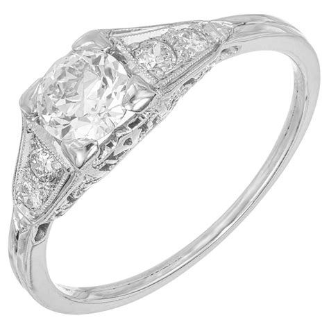 Tiffany and Co. Art Deco Diamond Platinum Engagement Ring at 1stDibs | tiffany art deco ring ...