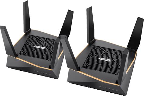 ASUS AX6100 Tri-band WiFi 6 Wireless Gaming Mesh Router (2-pack) Black/Gold RT-AX92U (BUNDLE ...