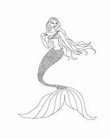 Realistic mermaid coloring pages Download And Print For Free sketch template