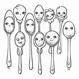 Spoon Coloring Pages sketch template