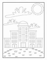 Dibujos De edificios Para Colorear Niños  Vector Premium sketch template
