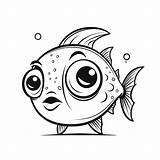 Cute Cartoon Fish Coloring Page Outline Sketch Drawing Vector  sketch template