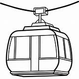 Cable Car Outline Illustration Digital coloring Book Page Line Art  sketch template