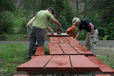 Day 171 - Painting picnic tables | Camp Morrison in McCall l… | Flickr