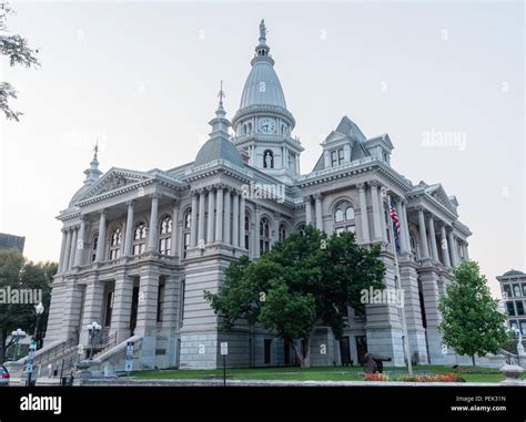 Tippecanoe County Courthouse, Lafayette, Indiana, at the sunset in summer Stock Photo - Alamy