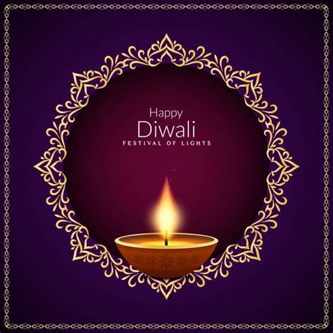 Happy Diwali Festival with Burning Candle