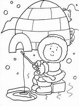 eskimo Fishing In The Front Of igloo coloring Sheet  Coloring Pages sketch template