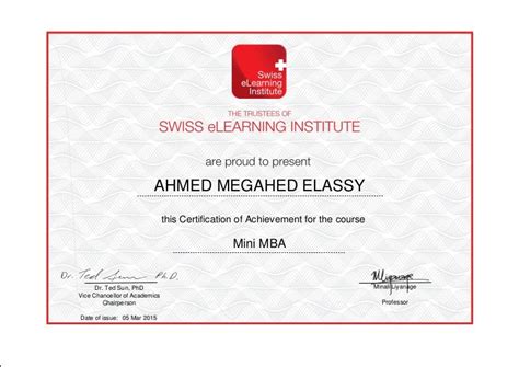 Mini MBA certificate