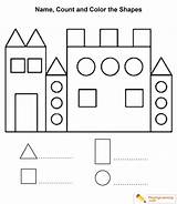 Counting Shapes And Coloring Worksheet 09  Free sketch template