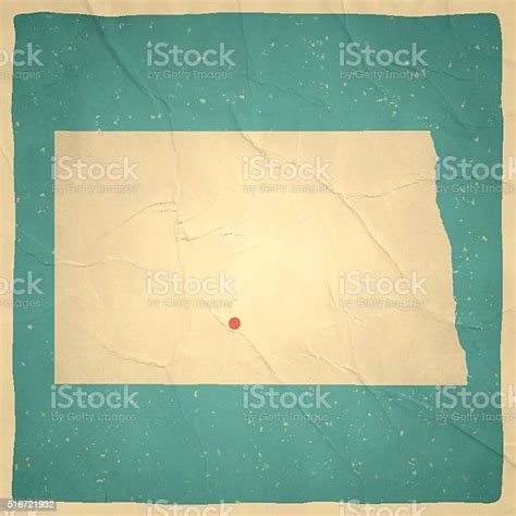 North Dakota Map On Old Paper Vintage Texture Stock Illustration - Download Image Now - Beige ...