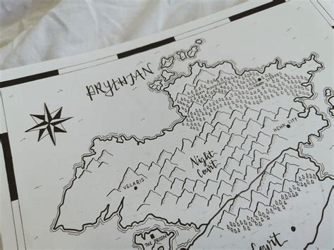 ACOTAR Map Print Handdrawn ACOTAR Map ACOTAR Fantasy Map | Etsy