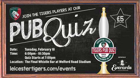 Pub Quiz | Leicester Tigers