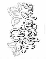 Calligraphy Coloring Pages sketch template