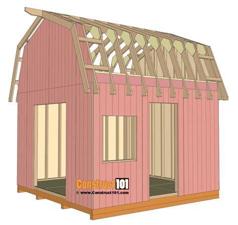 12x12 Barn Shed Plans - With Overhang - Free PDF - Construct101