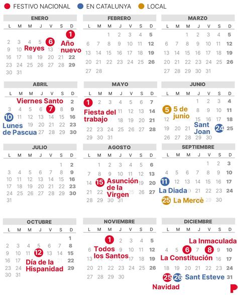 CALENDARIO laboral BARCELONA 2023 (con todos los FESTIVOS)