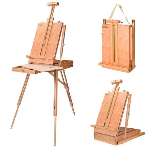 French Art Easel, Portable Wooden Easel Stand with 12 Inch Drawer ...