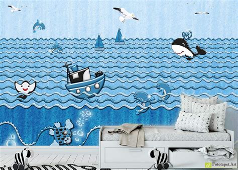 Children's Wallpaper & Wall Murals - Nautical theme| Fototapet.art Eco-friendly wall-paper on a ...