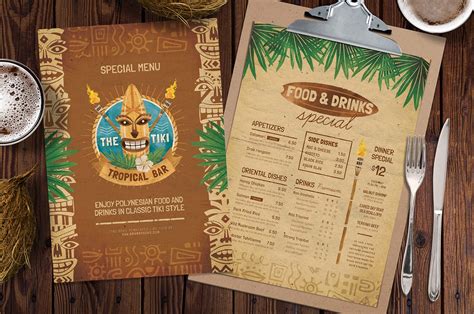 Tiki Bar Menu Template