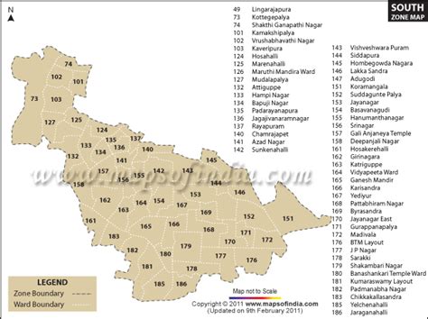 Bangalore South Zone Map | Map, Zone, Bangalore