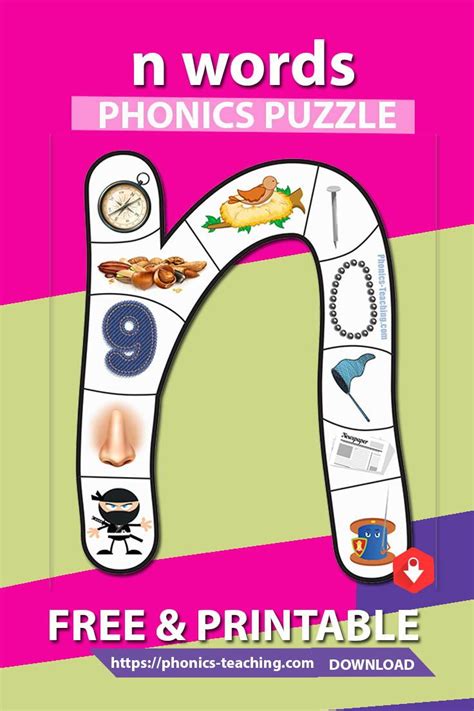 Alphabet Puzzle - FREE Printable Phonics Jigsaw Puzzle - n Sound