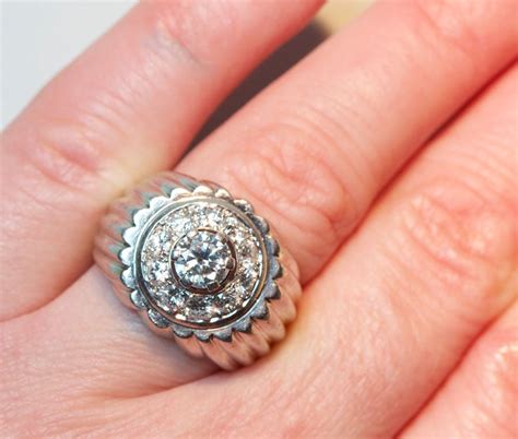 GEORGE L'ENFANT Diamond Platinum Ring For Sale at 1stDibs