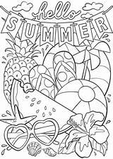 Easy Summer Coloring Pages sketch template