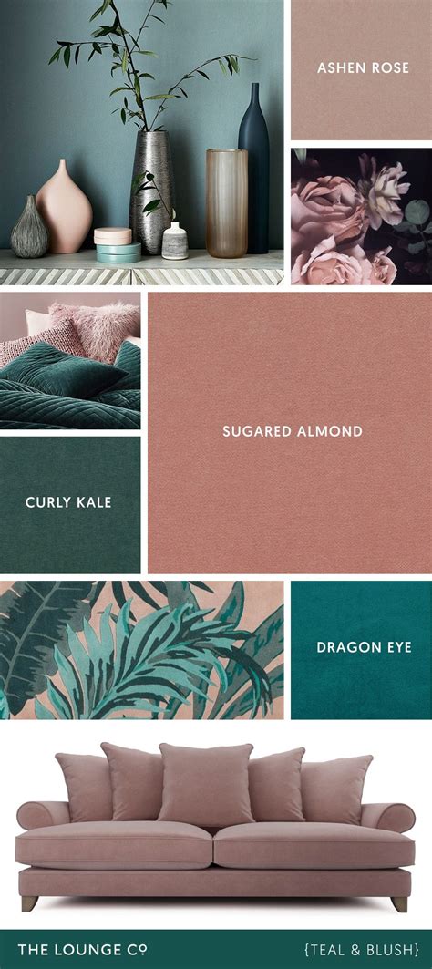 Colour Combinations | Teal & Blush | Color palette living room, Bedroom ...