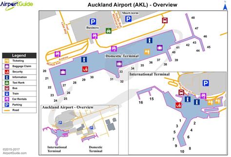 Auckland - Auckland International (AKL) Airport Terminal Map - Overview