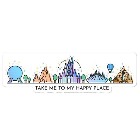 Disney Sticker, Happy Place, Walt Disney World Stickers, Gift for Her ...