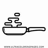 Frying Pan Coloring Page  Free frying pan For Kids sketch template