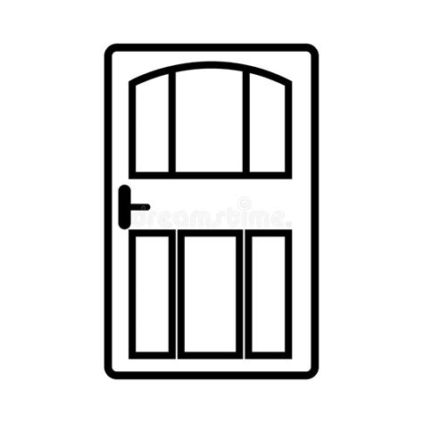 Outline Door of the House Icon on White Background Stock Illustration ...