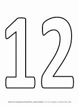 Number 12 Coloring Page sketch template