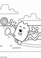 Wubbzy Playing Soccer coloring Page sketch template