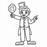 Circus Vendor With Cotton Candy Isolated Coloring Stock Vector  sketch template