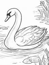 Swan Coloring Pages  ColoringChamps sketch template