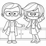 Coloring Doctor Female Sketch Page sketch template