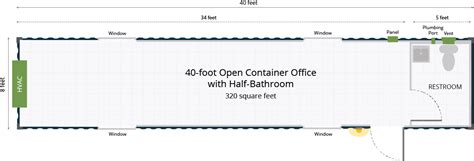40-Foot Office container with Half-Bathroom