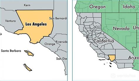 Los Angeles on california map - Map of Los Angeles california usa ...