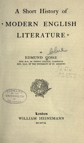 Modern English literature by Edmund Gosse | Open Library