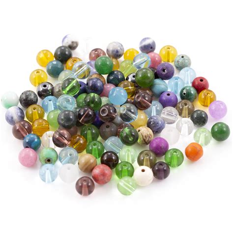 VALUED Mixed Gemstone Round Beads 8mm (Bag)