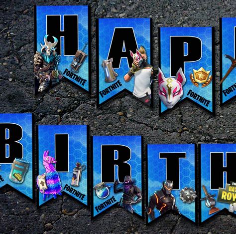 Fortnite Birthday Party Banner. Print at home DIY. | Birthday party ...