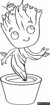 Baby Groot Coloring Page  Easy Drawing Guides sketch template