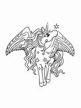 Rearing Winged Unicorn coloring Page sketch template