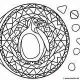 Penguin mandala coloring page Download Or Print For Free sketch template